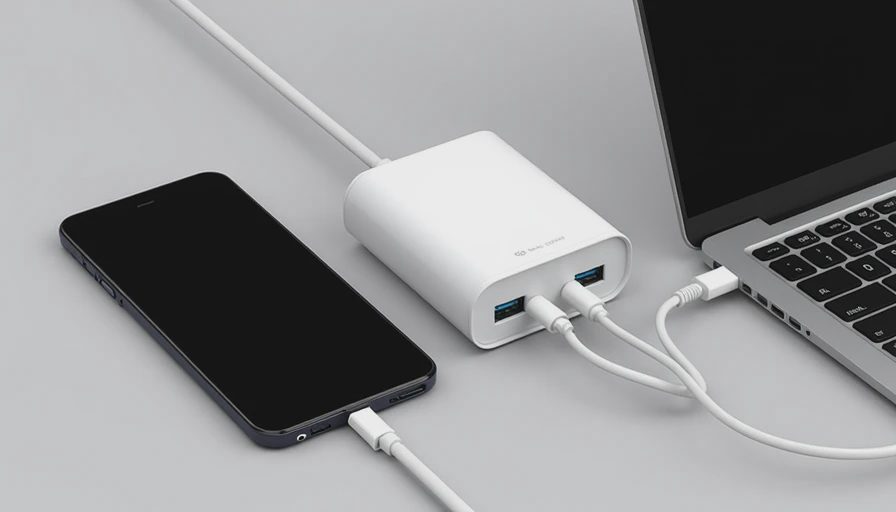a phone and laptop sharing a multiport USB-C charger